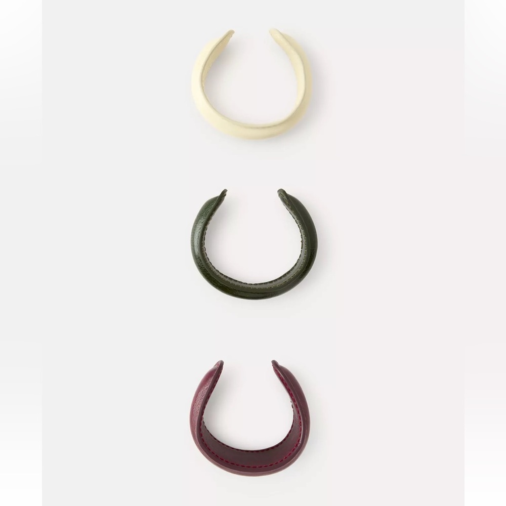 Zara Set of Three Leather Bracelets Size M